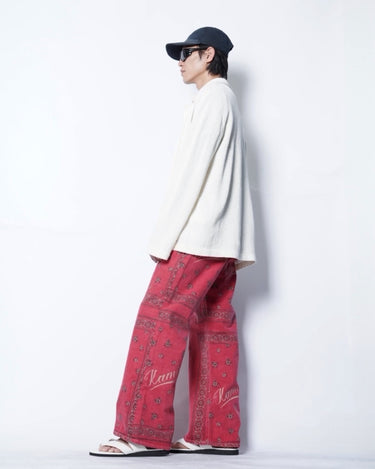 【KAMIYA】<br>BANDANA PRINT JEANS