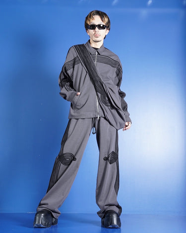 【SONG FOR THE MUTE】<br>"APPLIQUE" TRACK JACKET -SOFT ROOTS JERSEY-