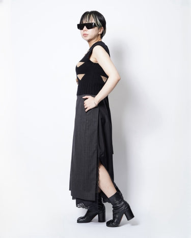 【INSCRIRE】<br>Wool Layered Skirt