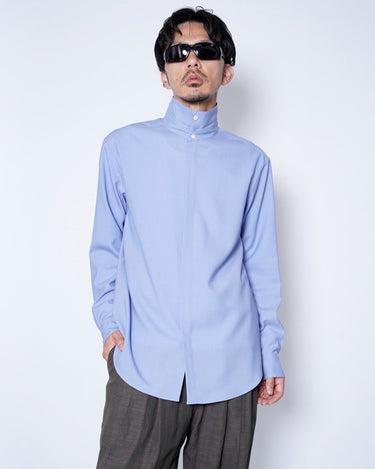 【OVERCOAT】<br>DROPPED SHOULDER TOP<br>with SHIRTS COLLAR