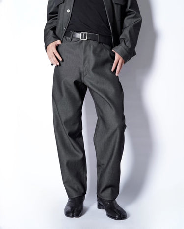【OVERCOAT】<br>WOOL DENIM WIDE LEG PANTS