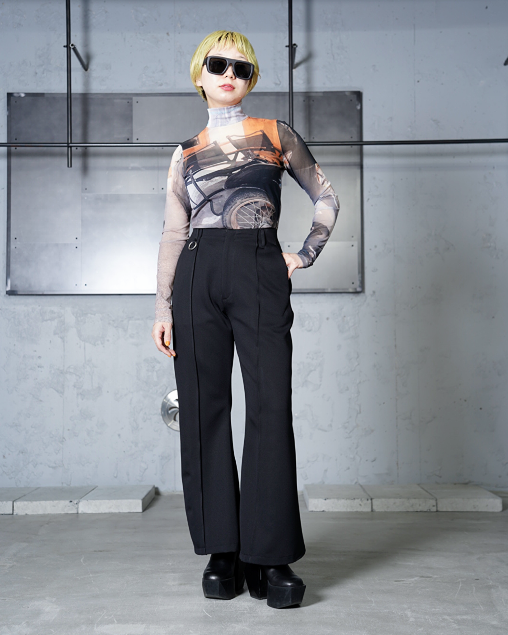 yohei ohno シアートップス YOHEI OHNO Graphic Mesh Top シアー yohei ohno シアートップス YOHEI OHNO Graphic Mesh Top シアー