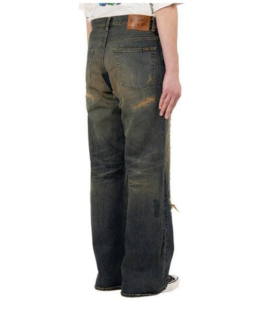 【KAMIYA】<br>BORO Bootcut Wide Denim Pants