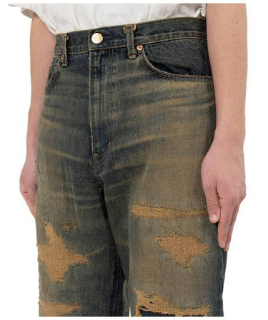 【KAMIYA】<br>BORO Bootcut Wide Denim Pants