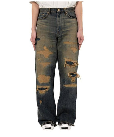 【KAMIYA】<br>BORO Bootcut Wide Denim Pants