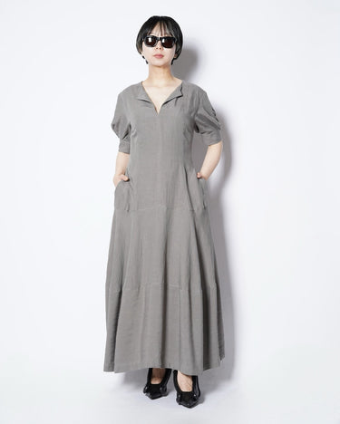 【SATORU SASAKI】<br>PUFF-SLEEVE LINEN DRESS