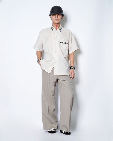 【TOGA ARCHIVES】<br>Plain weave metal S/S shirt