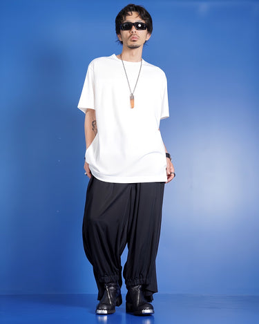 [Yohji Yamamoto POUR HOMME]<br>WOOL GABARDINE RANDOM TUCK PANTS