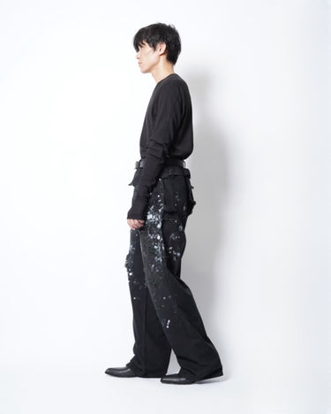 26AW予約受付中<br>【kolor】<br>DAMAGED DOUBLE KNEE PANTS