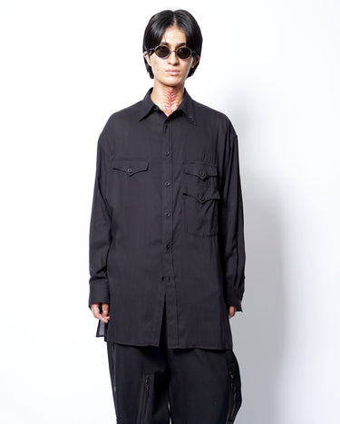 【Yohji Yamamoto POUR HOMME】<br>3 FLAP ASYMMETRY BLOUSE
