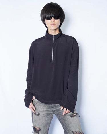 【ROLD SKOV】<br>KAPPA ZIP SHIRT -VISCOSE FABRIC-