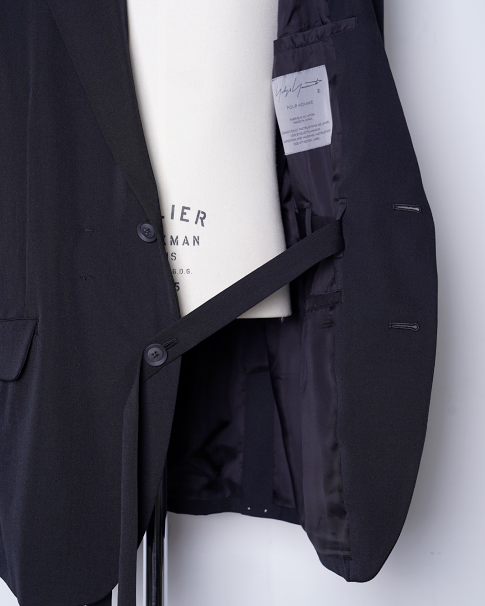 Yohji Yamamoto POUR HOMME】WOOL GABARDINE INNER BELT JACKET -Amanojak. Yohji Yamamoto POUR HOMME】WOOL GABARDINE INNER BELT JACKET -Amanojak.