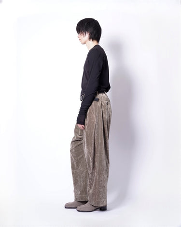 【ZIGGY CHEN】<br>VELVET WIDE-LEG TROUSERS