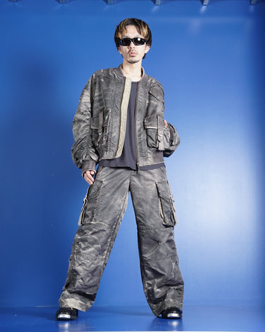 【Feng Chen Wang】<br>SANDWASHED NYLON  CARGO PANTS