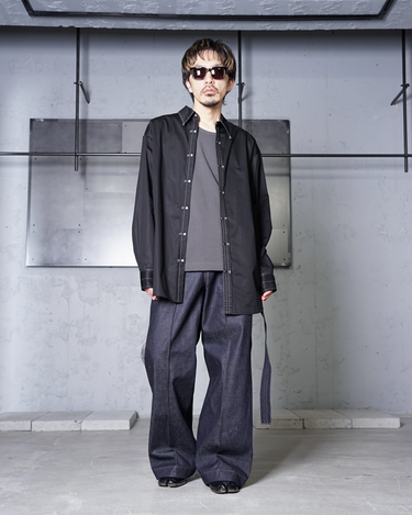【LEMAIRE】<br>EMBELLISHED METAL SHIRT -LIGHT COTTON SATIN-