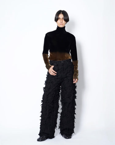 【TAAKK】<br>SHAGGY DENIM PANTS