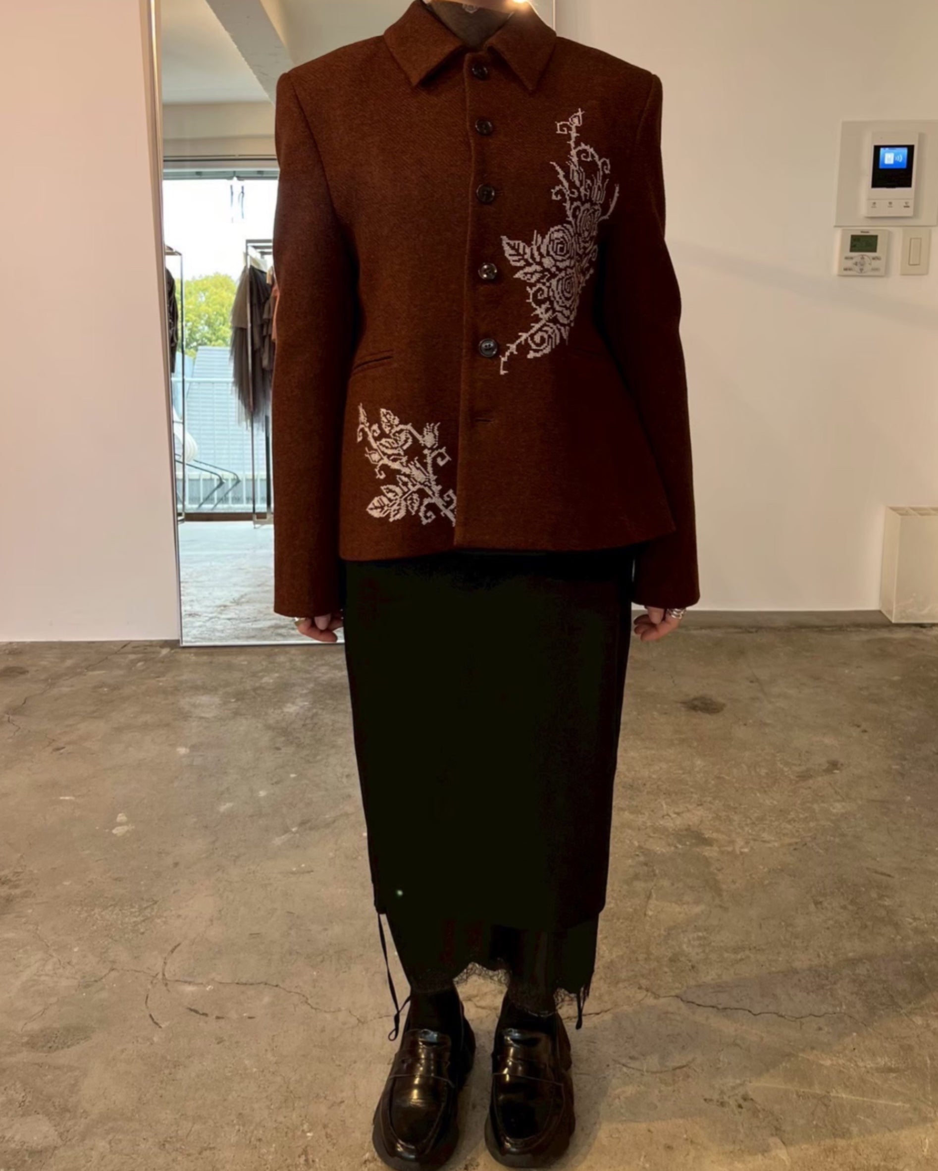 VIVIANO】Pli Creux Jacket -Rose Cross Stitch--Amanojak.