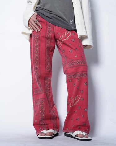 【KAMIYA】<br>BANDANA PRINT JEANS