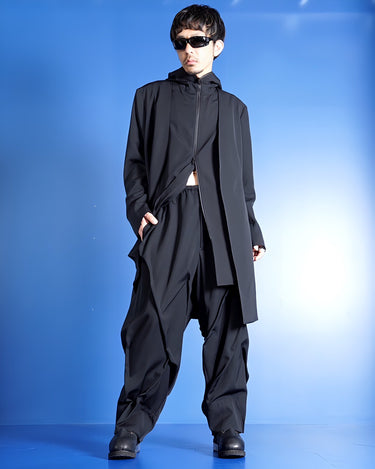 【Yohji Yamamoto POUR HOMME】<br>WOOL GABARDINE RANDOM TUCK PANTS
