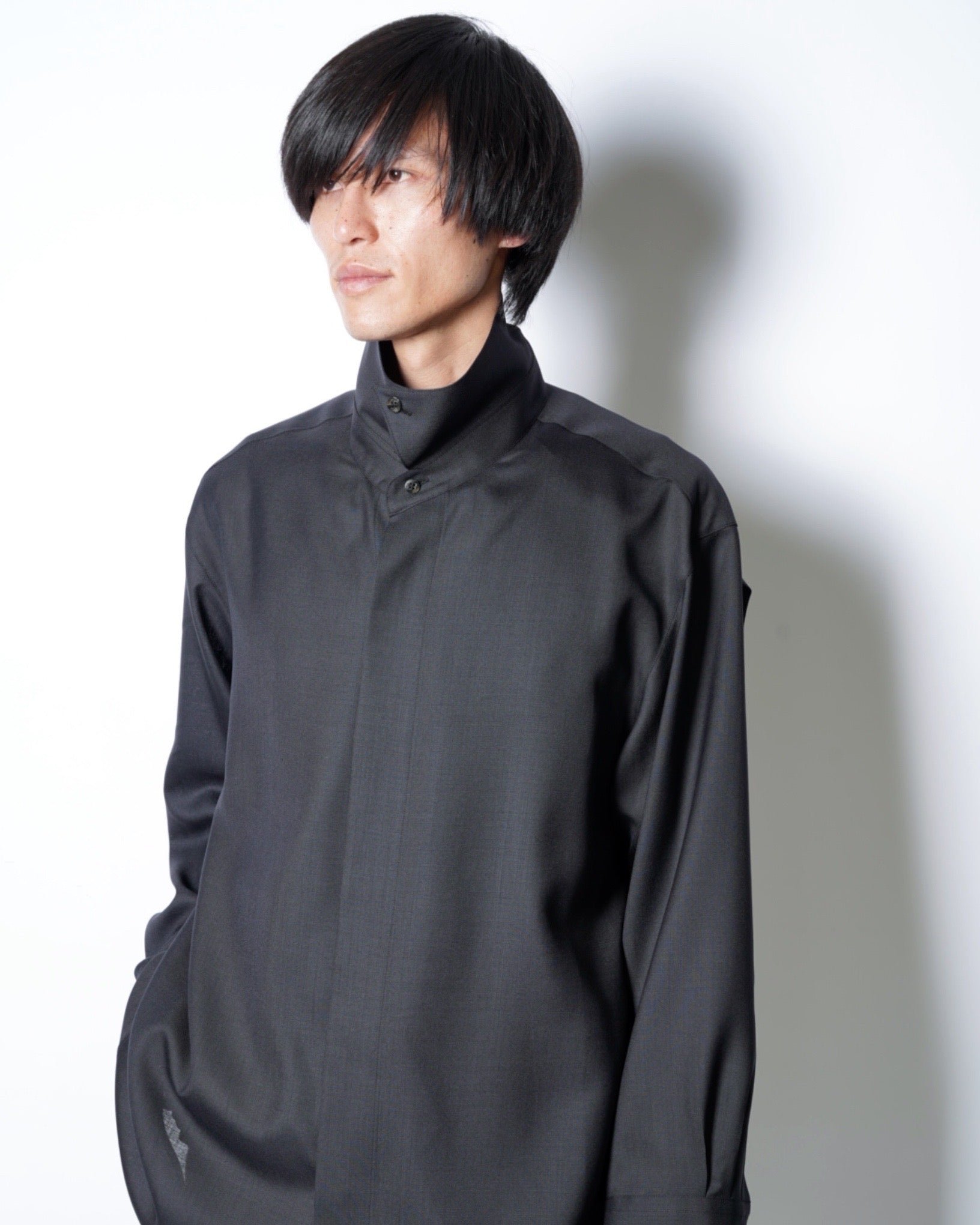 OVERCOAT】Oversized Light Wool Shirt -Amanojak.
