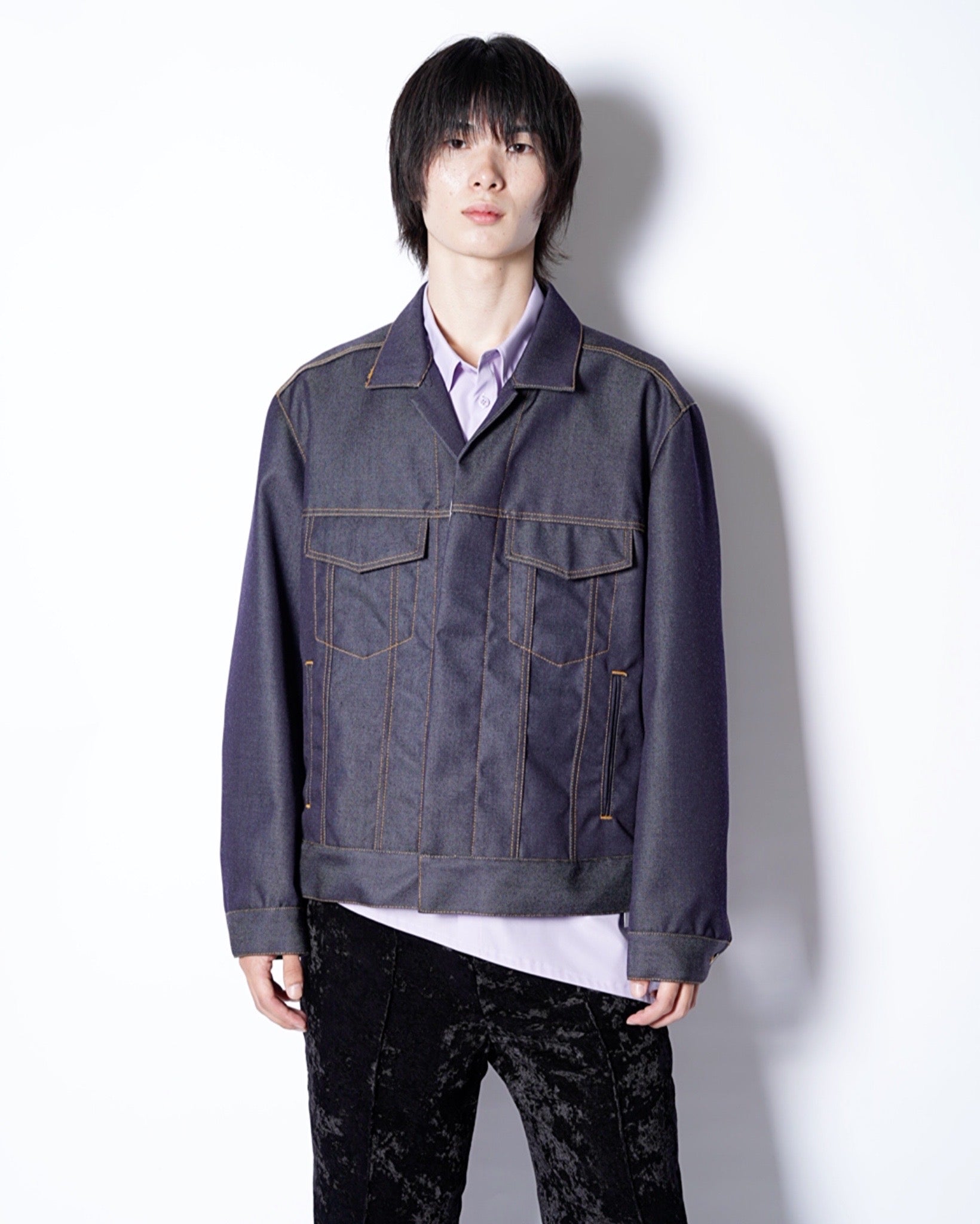 OVERCOAT】DENIM JACKET IN WOOL DENIM - Amanojak.