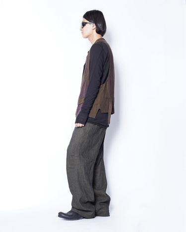 【ZIGGY CHEN】<br>DOUBLE BREASTED COLLAGE WAISTCOAT