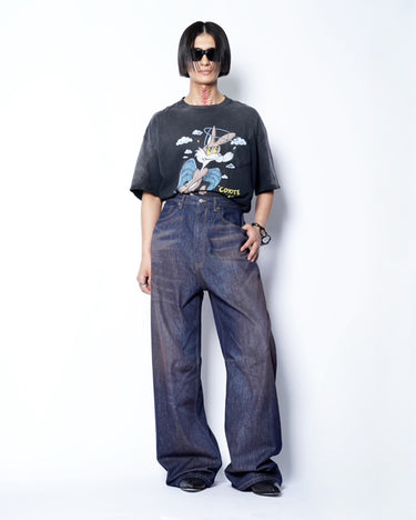 【MM6】<br>KNEE TUCK DENIM PANTS (UNISEX)