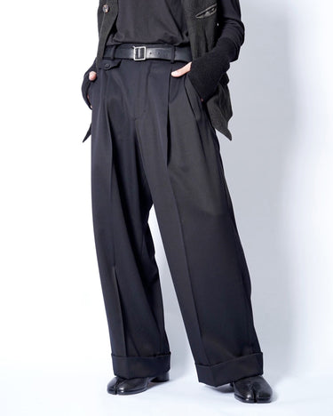 【KAKAN】<BR>TUCK WIDE PANTS (UNISEX)