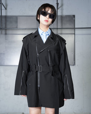 【08sircus】<br>High count weather rider’s detachable jacket（water repellent)