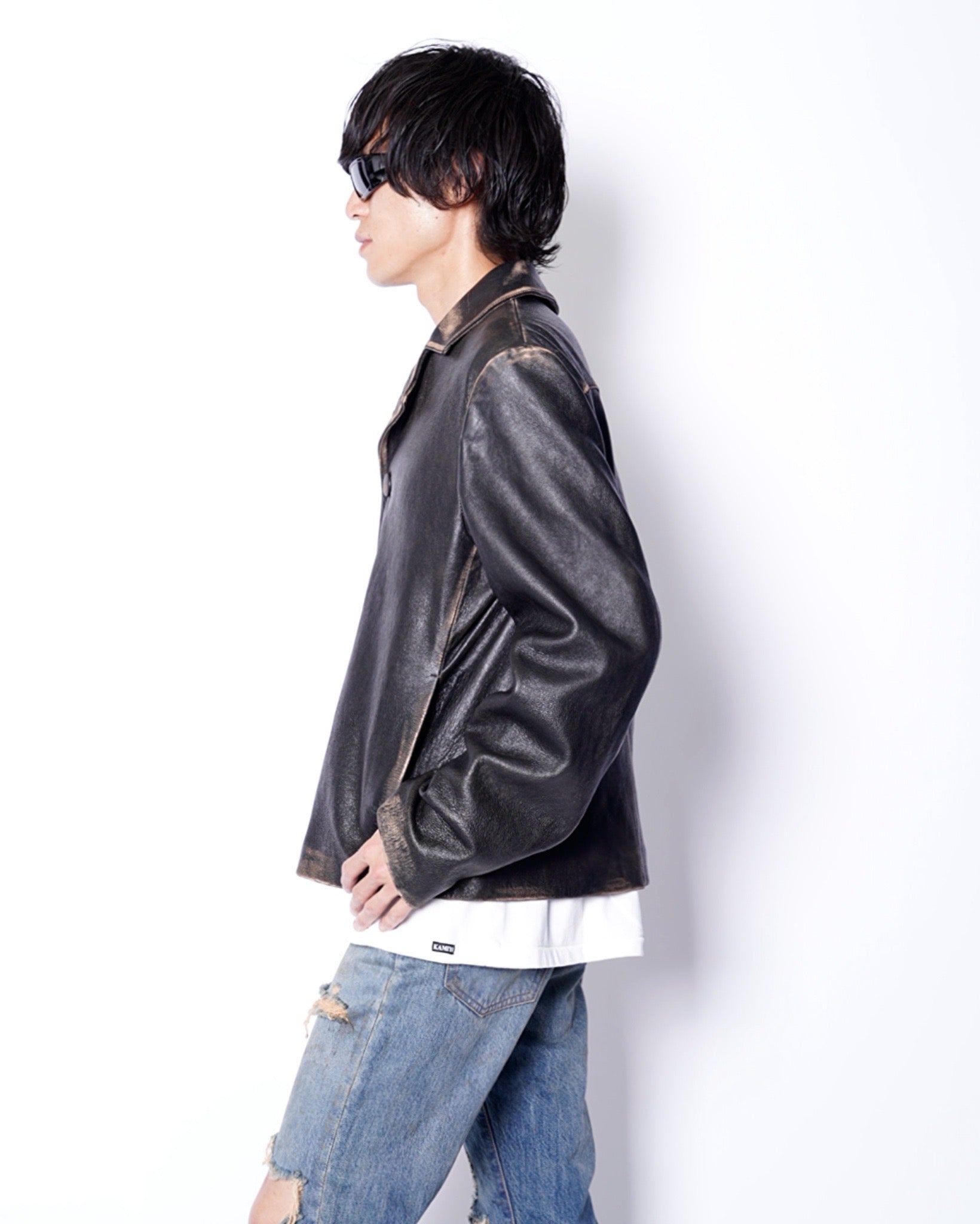 MM6】AGING LAMBLEATHER JACKET-Amanojak.