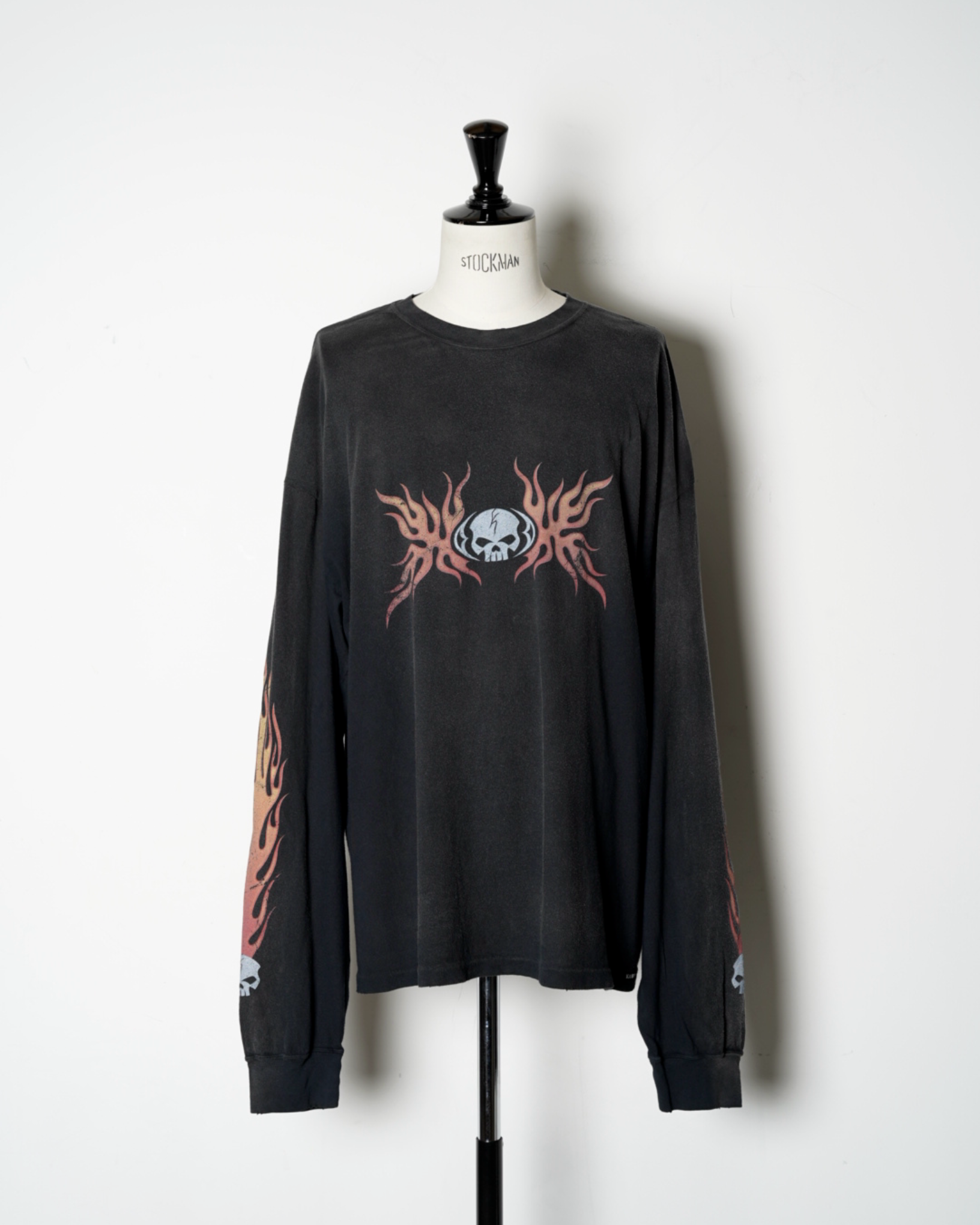 KAMIYA】“Skull Flame”Distressed L/S Tee - Amanojak. KAMIYA】“Skull Flame”Distressed L/S Tee - Amanojak.