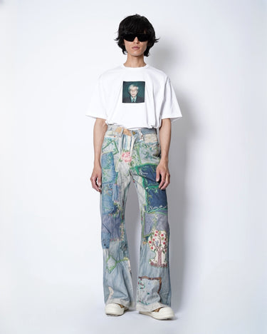 【KAMIYA】<br>Trompe I’oeil Print Denim