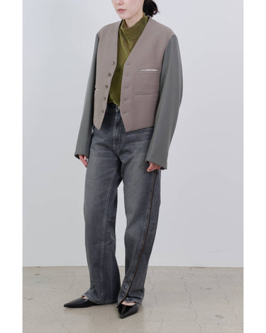 イベント期間限定アイテム<br>(9月19日～27日まで)<br>【ANTHEM A】<br>KNIT MELTON VEST JACKET