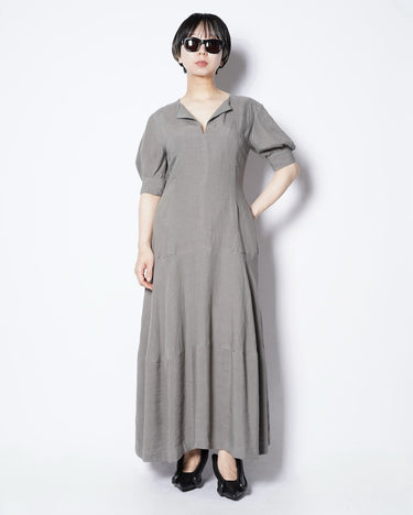 【SATORU SASAKI】<br>PUFF-SLEEVE LINEN DRESS