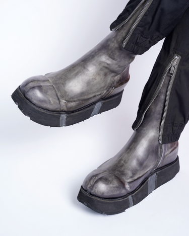 【POLLACKI】<br>No.3 HAND DYED HORSE LEATHER RUBBER/LEATHER SOLE BOOTS