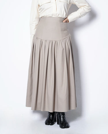 【SATORU SASAKI】<br>HIGH WAIST WOOL GATHER SKIRT