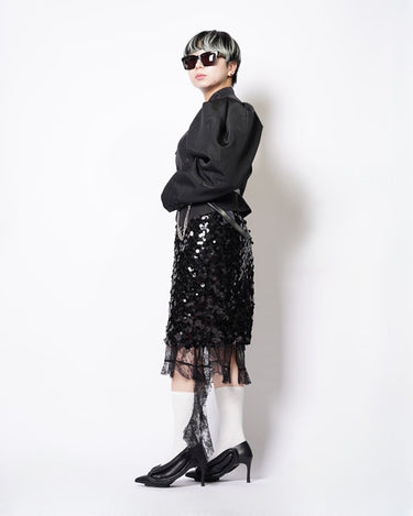 【VIVIANO】<br>LA FLEUR SEQUINS SKIRT