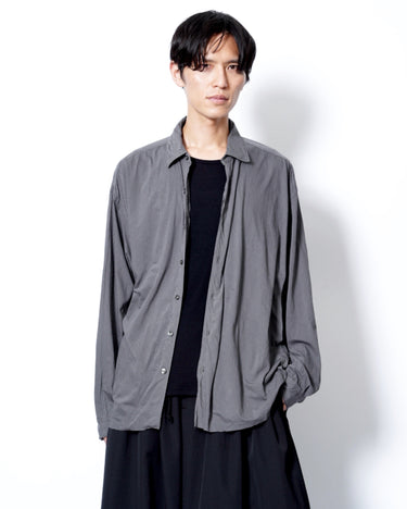 イベント期間限定アイテム<br>(6月27日～7月5日まで)<br>【KANEMASA PHIL】<br>46G Stripe Artisan Shirt (CHARCOAL BLACK DYE)