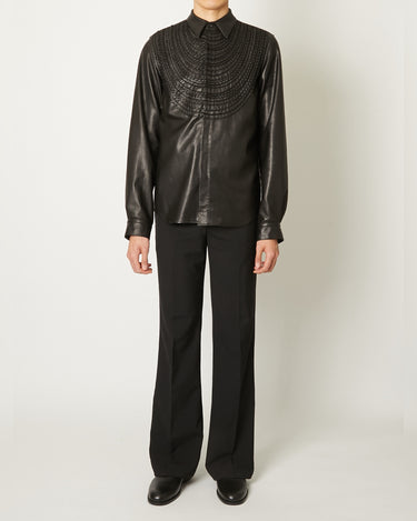 26AW予約受付中<br>【TAAKK】<br>LEATHER EMBROIDERY REGULAR SHIRTS