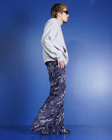 [MARNI]<br>Marble Printed Velvet Flare Trouser