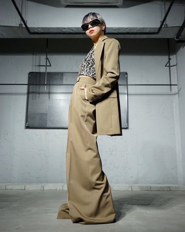 [MAXMARA]<br>"Libbra"<br>Wool/mohair<br>2Tuck Wide Trouser