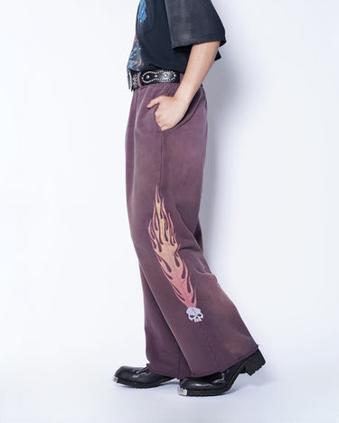 【KAMIYA】<br>"Skull Flame" Sweat PANTS