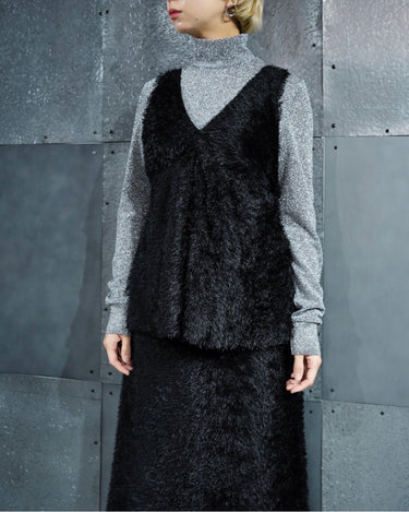 【08sircus】<br>ヘアリーカット<br>ジャカード<br>キャミソールトップ