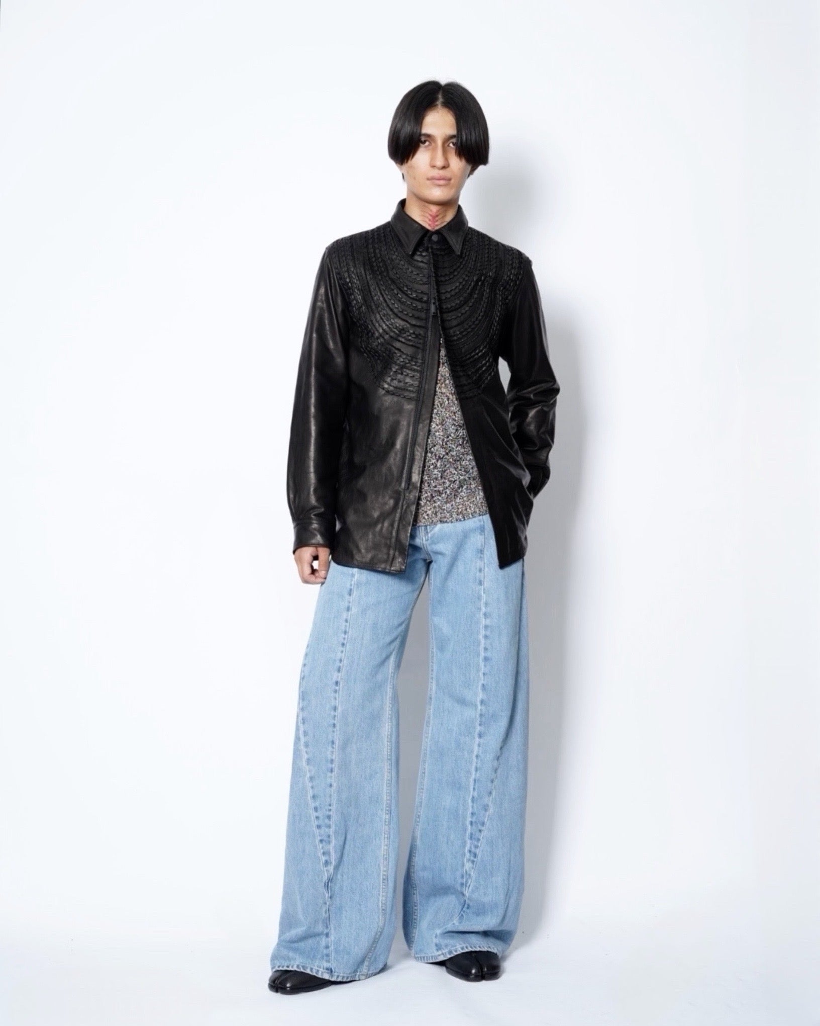 TAAKK】LEATHER EMBROIDERY REGULAR SHIRTS-Amanojak.