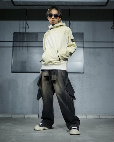 【STONE ISLAND】<br>NYLON/FLEECE<br>COMBINATION HOODIE