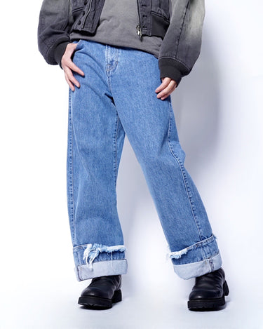 【MARINA YEE】<br>"DEAN BLUE" OVERSIZED JEANS TROUSERS (STONE)