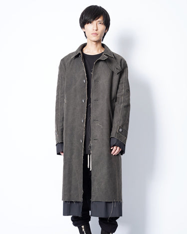 【prasthana】<br>raw form coat (PIGMENT DYED HEAVY MOLESKIN)