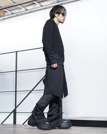 【MAHITO MOTOYOSHI】<br>LOW GAUGE KNIT SWITCHING PULLOVER
