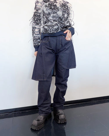 27SS予約受付中<br>【JUNYA WATANABE】<br>PLEATS DENIM PANTS