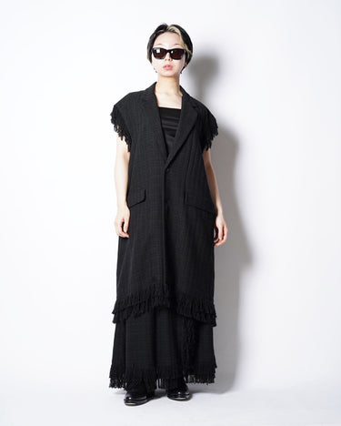 【08sircus】<br>Summer tweed<br>sleeveless<br>long jacket